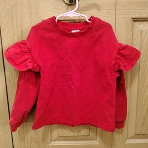 Hanna Andersson Red Ruffle Sweatshirt 120/6-7